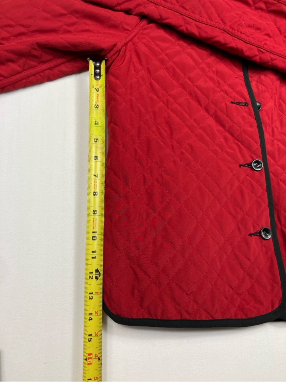 🖤❤️Black & White Houndstooth printed/smooth reversible Jacket w/Red Quilting - Picture 13 of 16